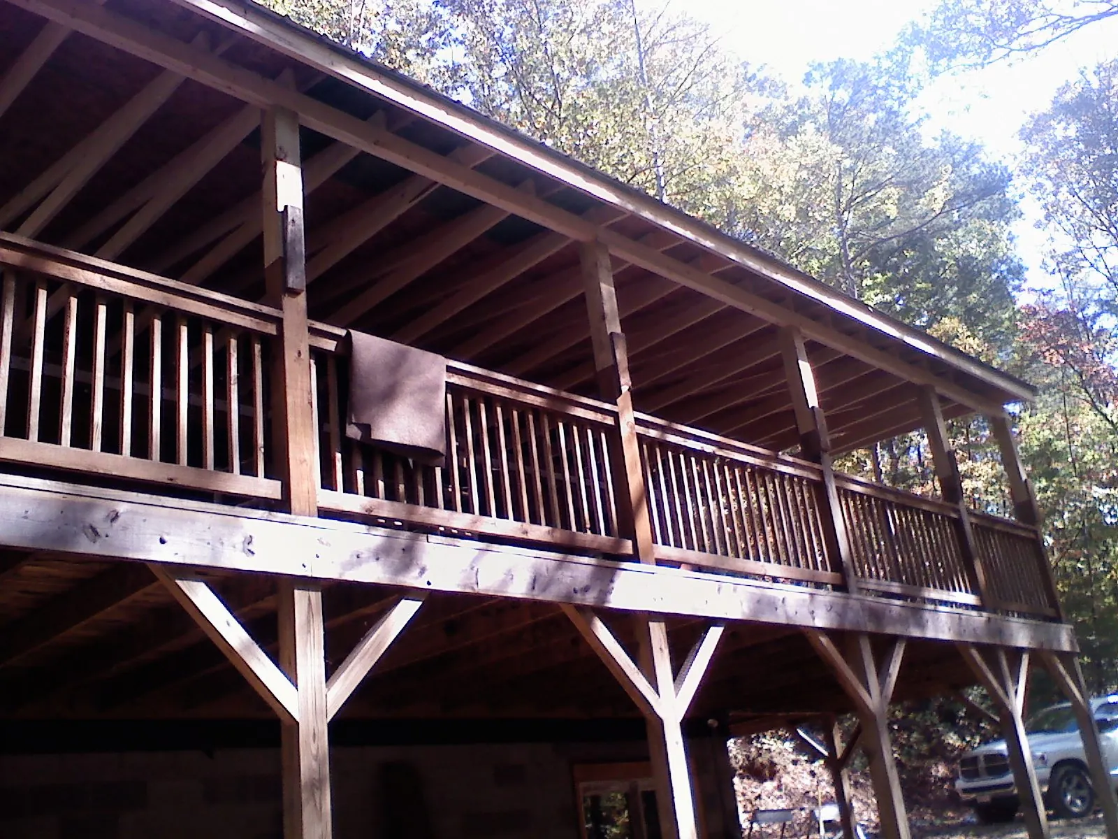Timber framing under a new elevated porch and deck — Roof Leak Repair in Cutler by Roofing Brothers